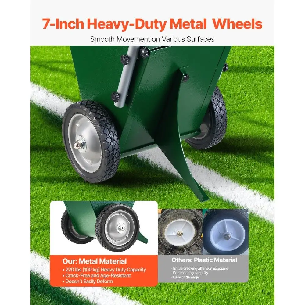 Heavy Duty Steel Dry Line Marker 25 lbs 2 or 4 in Lines 2 Wheel Chalker