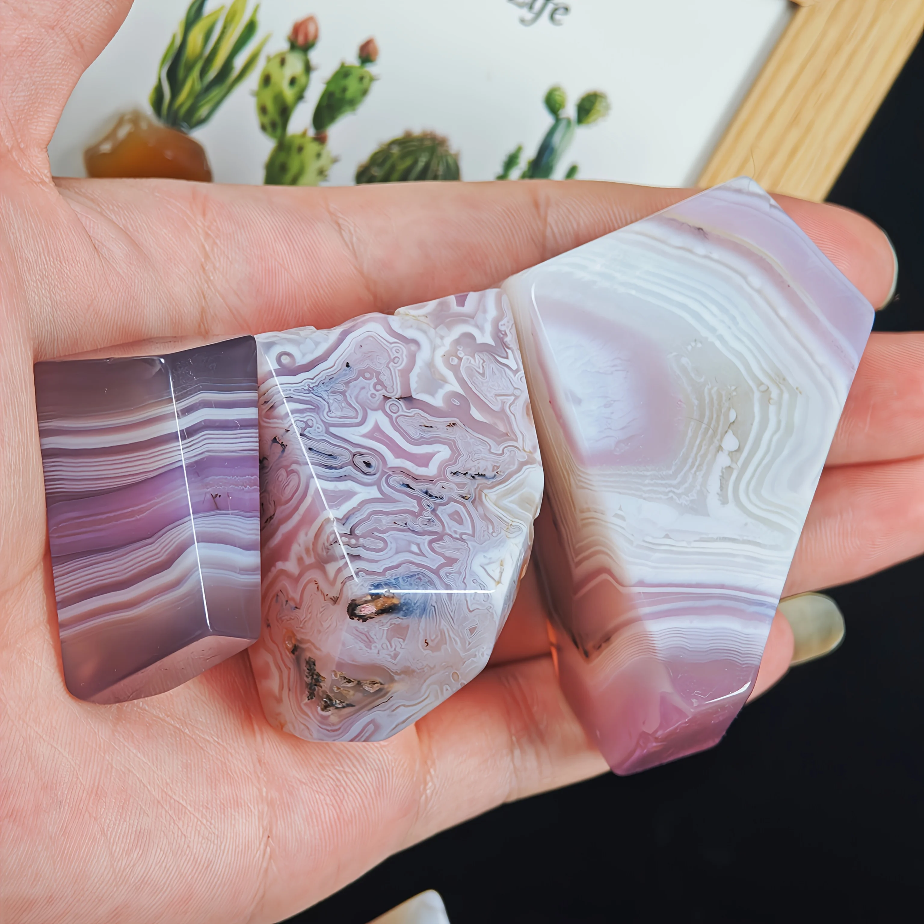 1pc Pink Jelly Agate Freeform | Smooth Surface with Stripes & Bubbles Inside - Collector'S Agate Gift for Lover & Family
