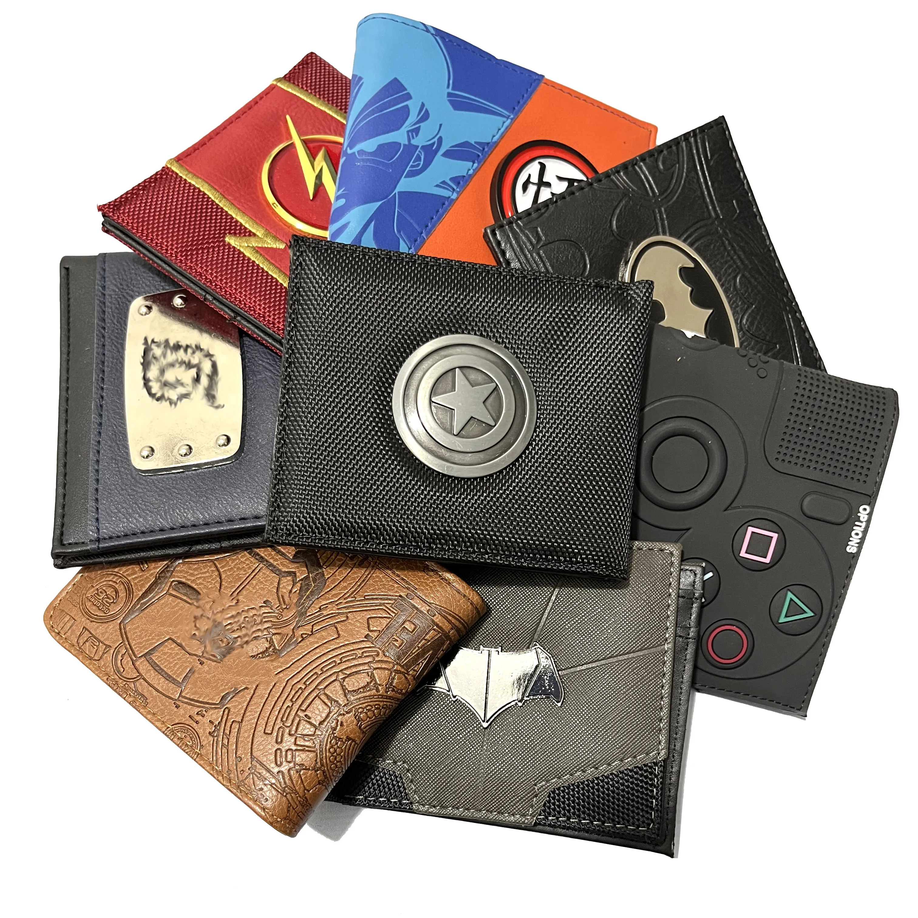 Various Styles PU/PVC With Metal logo Leather Purse Video Game Hot Movie Wallet Popular Japanese Anime Wallets