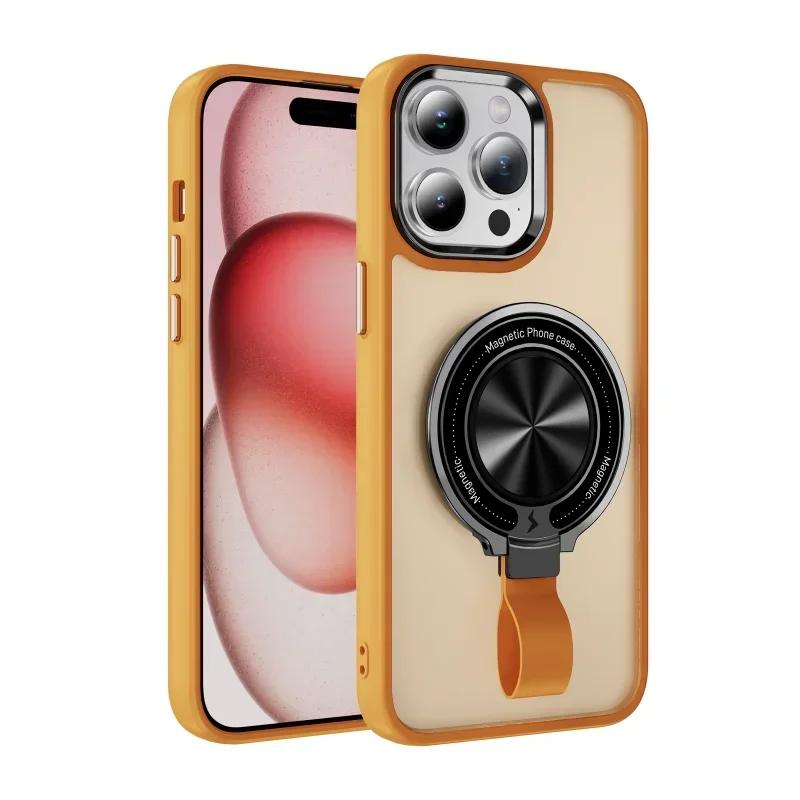 

Matte Skin Feel 360 Rotating Ring Bracket Case for IPhone 16 15 14 Plus 13 12 11 Pro Max for Magsafe Magnetic Shockproof Covre