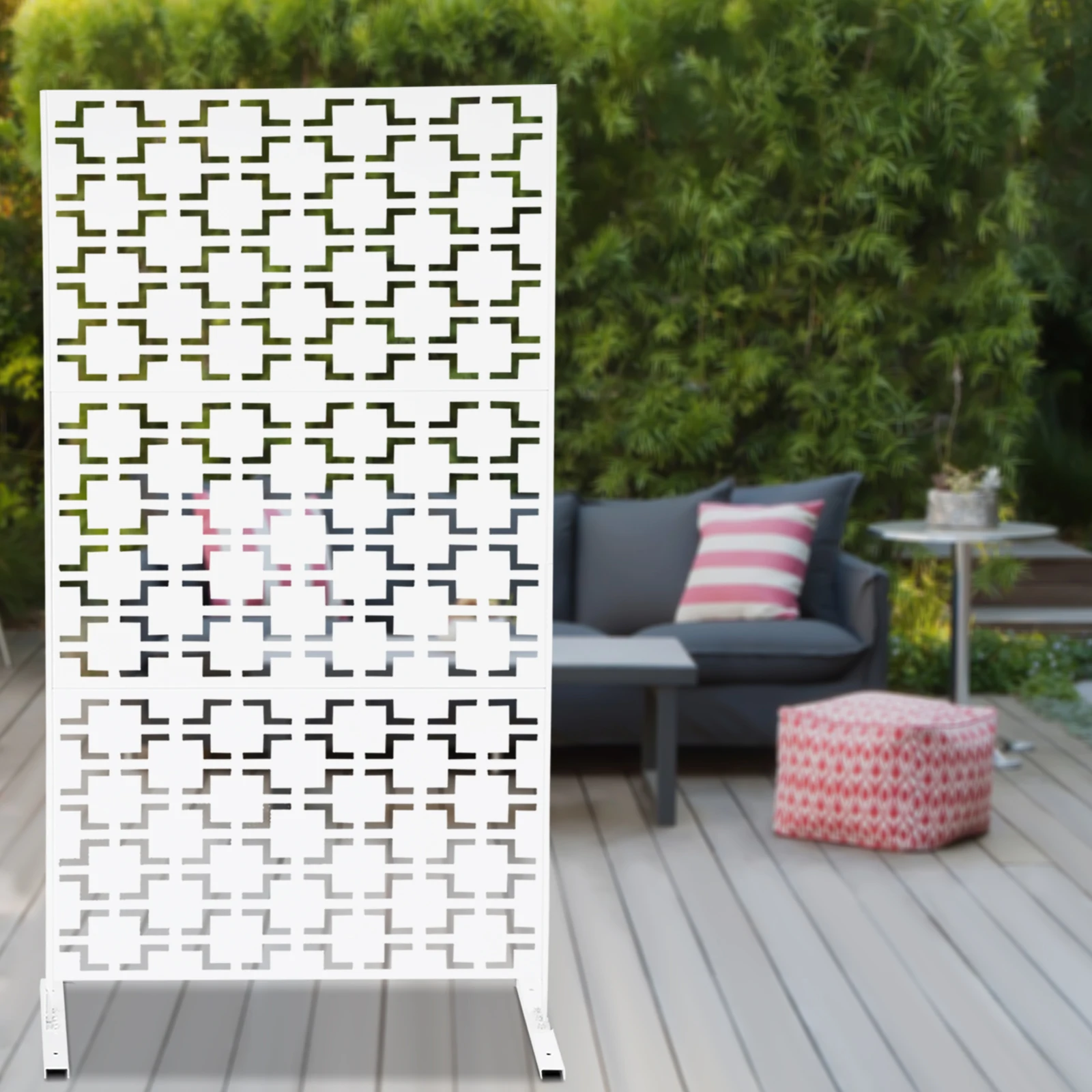 6.2피트 높이 프라이버시 스크린 야외 장식, 발코니, 테라스, 정원, 테라스용 패널 화분 벽 금속 울타리 패널