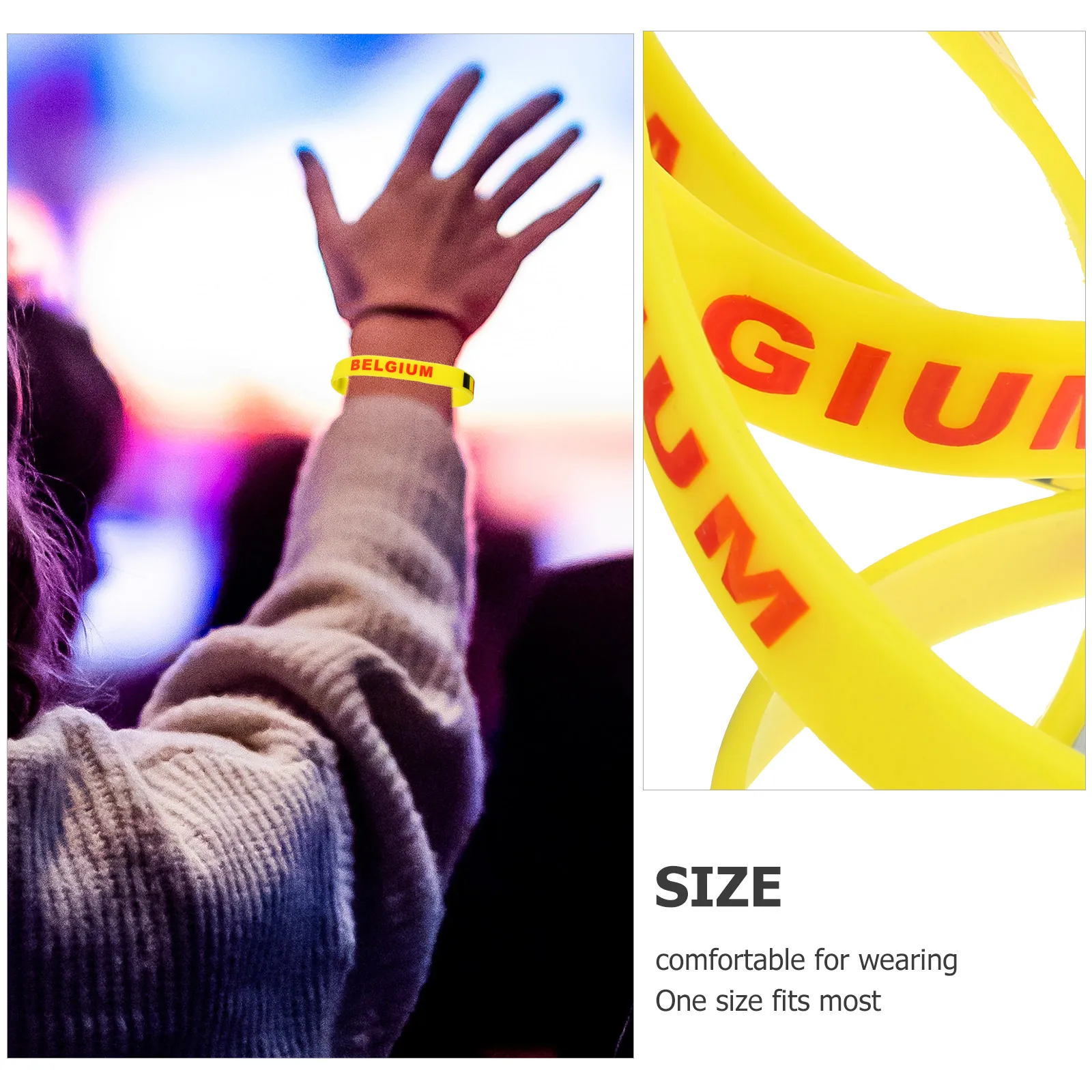 

6 Pcs Silicone Bracelet Type Wrist Gym Elastic Wristband Country Flag Paper Miss
