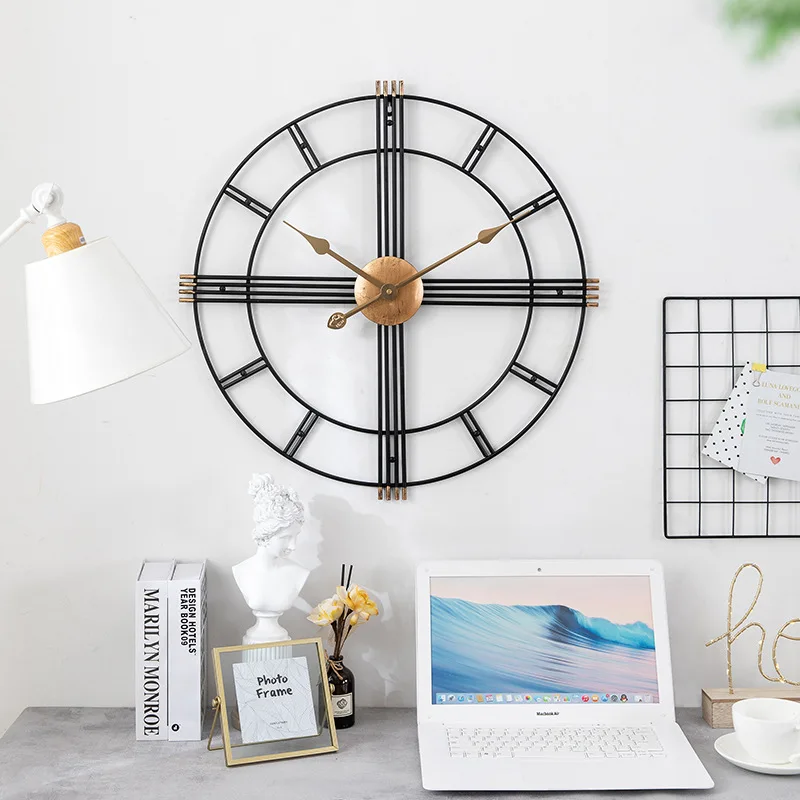 

Minimalist iron wall clock, creative, personality art, living room, dining room, home decoration