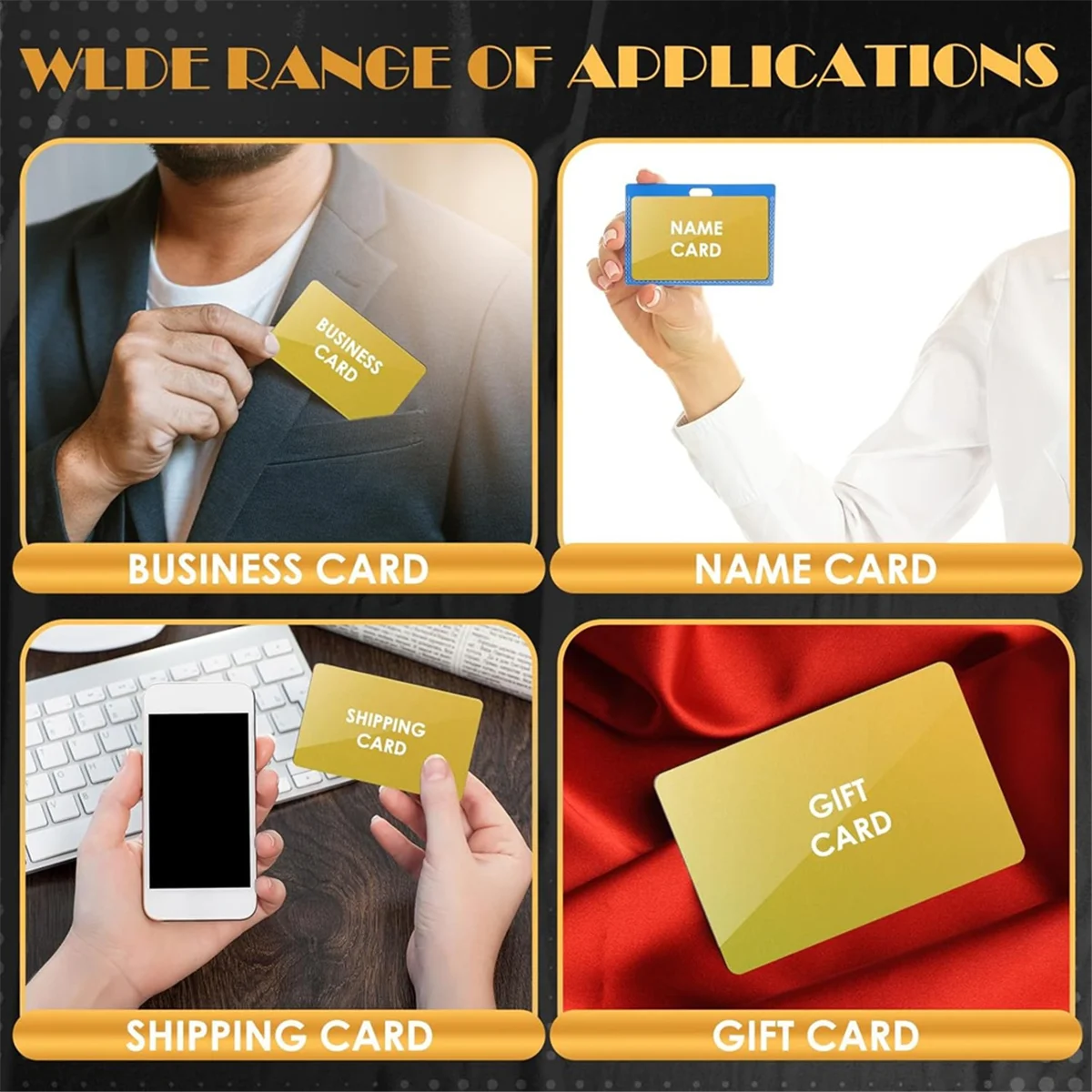 

TFBC 100pcs Metal Engraving Blank Color Aluminum Sheets Laser Engraving Business Cards Multi-Purpose Engraving DIY Gift B