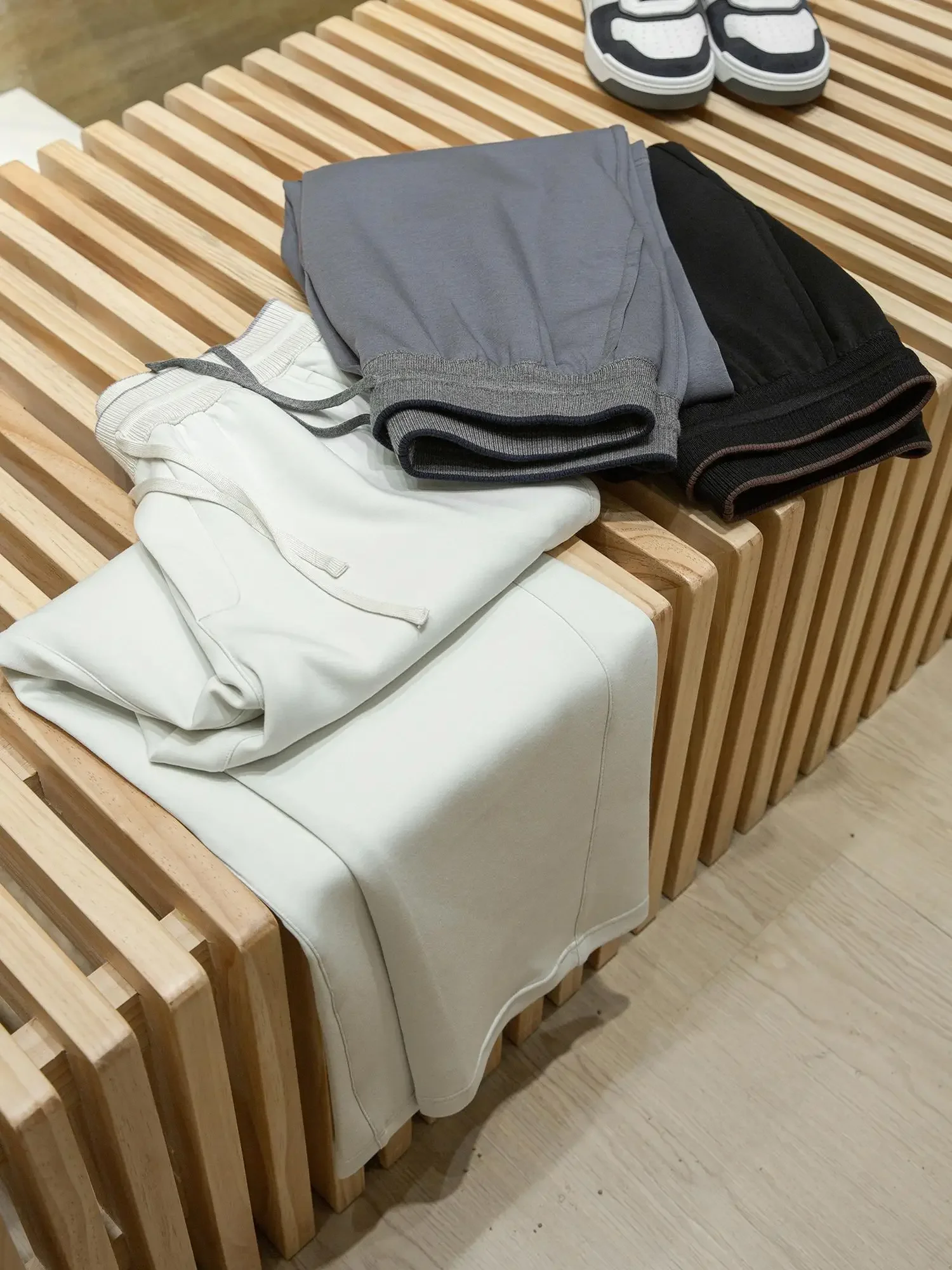Grade 7A antibacterial fabric Modal air layer LP men's thin scimitar straight casual pants
