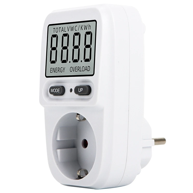 Electricity Power Meter Wattmeter LCD Energy Meter Socket Electric Tester Measuring Outlet Power Analyzer EU Plug-A009