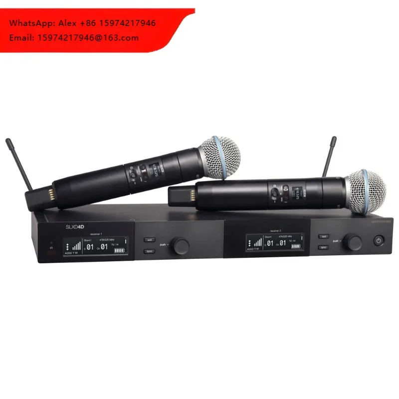 SLXD24D B58 2 Channel SM Beta58 Beta87A Professional UHF Wireless Microphone System XLR Noise Cancelling For Church School Use