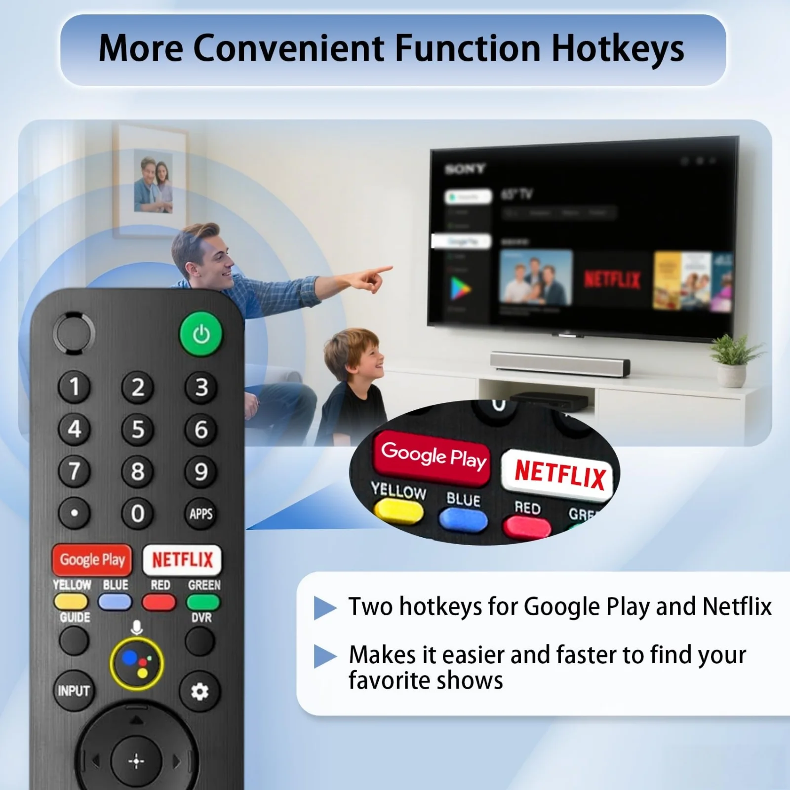 NEW RMF-TX500U Voice Replacement Remote Control for Sony Bravia Smart TV Compatible XBR KD XR Series X800H X950G A8H - view 3