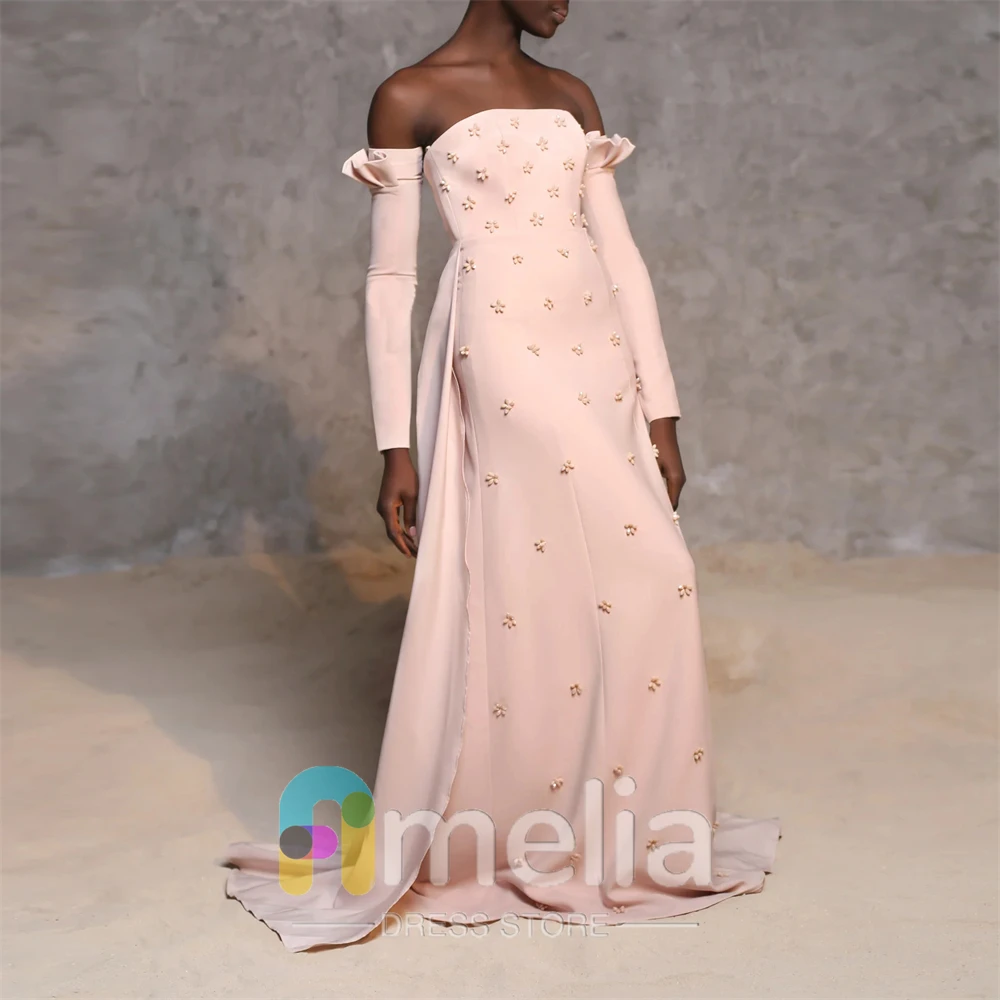 Amelia Dubai Prom Dress Long Sleeves With Floor Length Evening Elegant Party Dress For Women2024