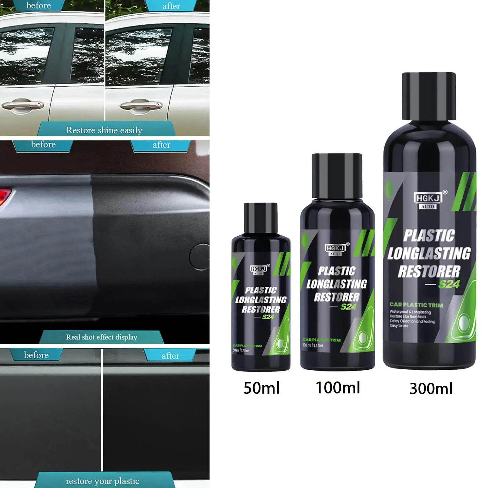 S24 Plastic Restorer Spray Long Lasting Trim Liquid Coating Fit for Plastic Parts Panel Refurbish Agent Car Restorer Cream