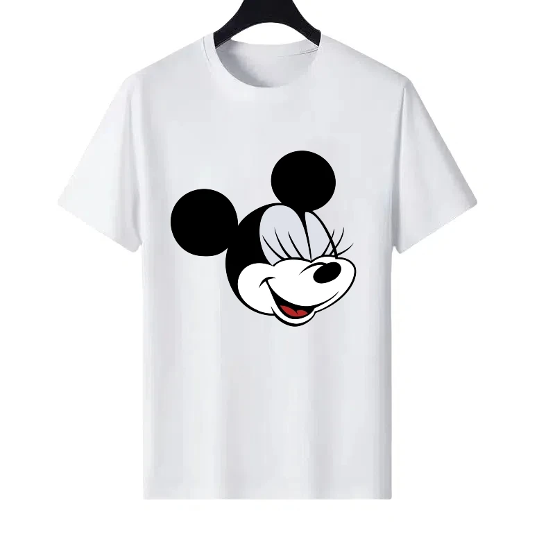 

Disney Mickey Mouse Pattern Woman Parent-child Clothing Round Neck Ladies Cheap Fashion Short Sleeves T-Shirt Men Sweatshirts