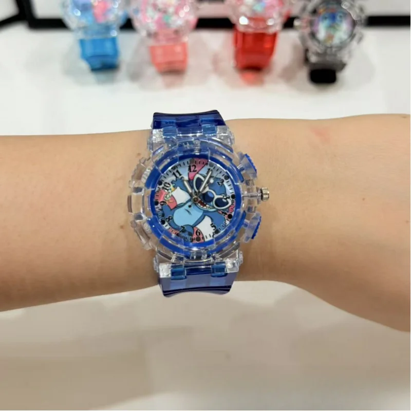 ديزني غرزة الملاك ووتش نمط Led متوهجة فلاش الأطفال الساعات لعب الأزياء كوارتز ساعة اليد هدايا عيد الميلاد للأطفال #2