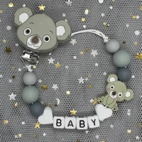 TeWindsor-Clips de Sucette Personnalisés avec Nom pour Bébé, Perles en Silicone, Jouets, Cadeau Personnalisé 3