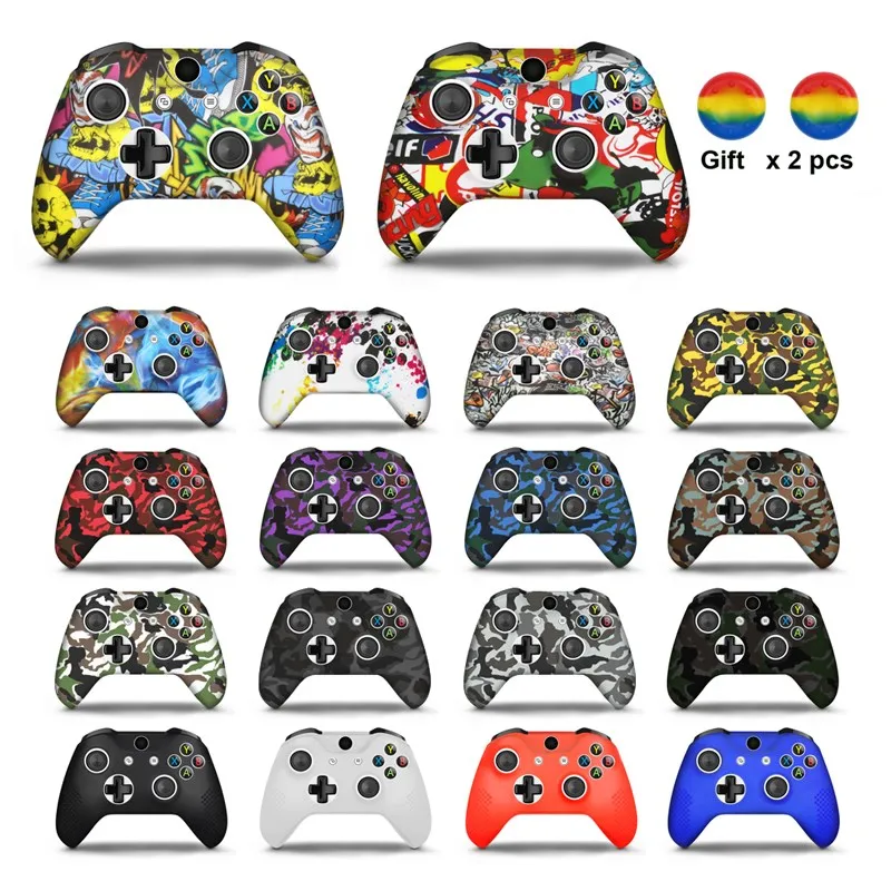 Silicone Cover For Xbox One X/Slim Controller Gamepad Rubber Skin Protective Case For Xbox One Slim Joystick Thumb Grips Caps