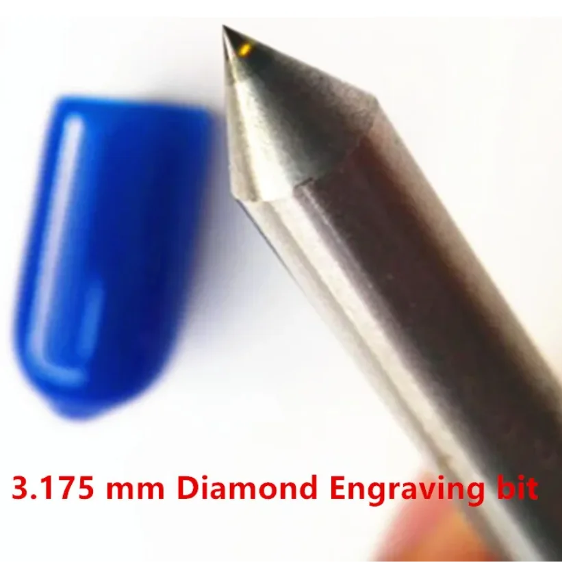 3,175 mm 3mm Diamant-Gravurbits Drag Engraver CNC Diamantspitze Metall- und Steinschnitzwerkzeuge Fräs- und Schneidwerkzeuge 2 Stück – Detail 1