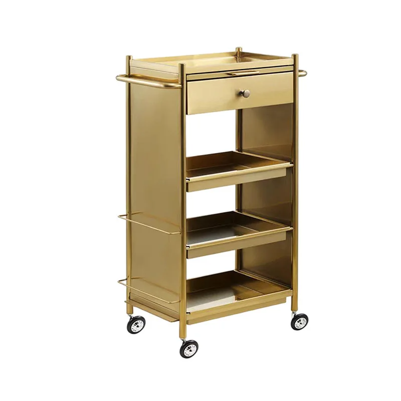 Hair Cart Nail Art Eyelash Embroidery Fashion Shelf Light Luxury Instrument Storage Rack Movable Tool Cart