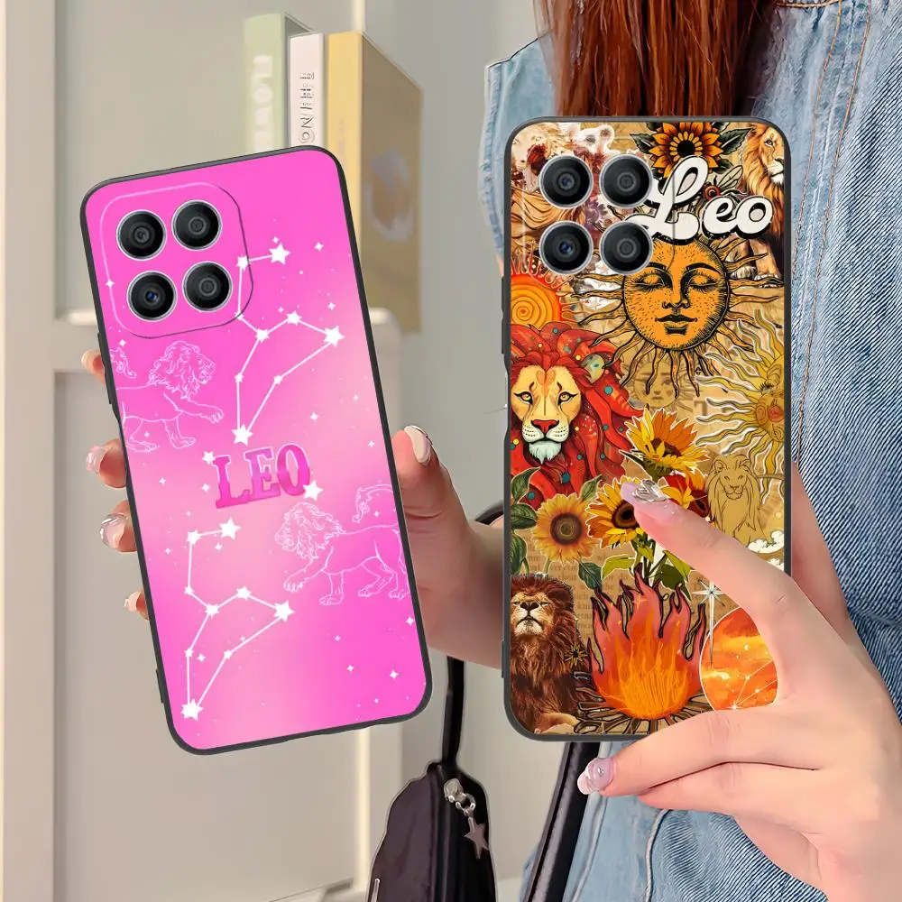 حافظة هاتف محمول بعلامة زودياك ليو لهاتف Honor 90 80 70 60 50 30 20 10 9 8 7 Pro S SE Lite 5G غطاء طباعة ملون فاخر جدًا #4