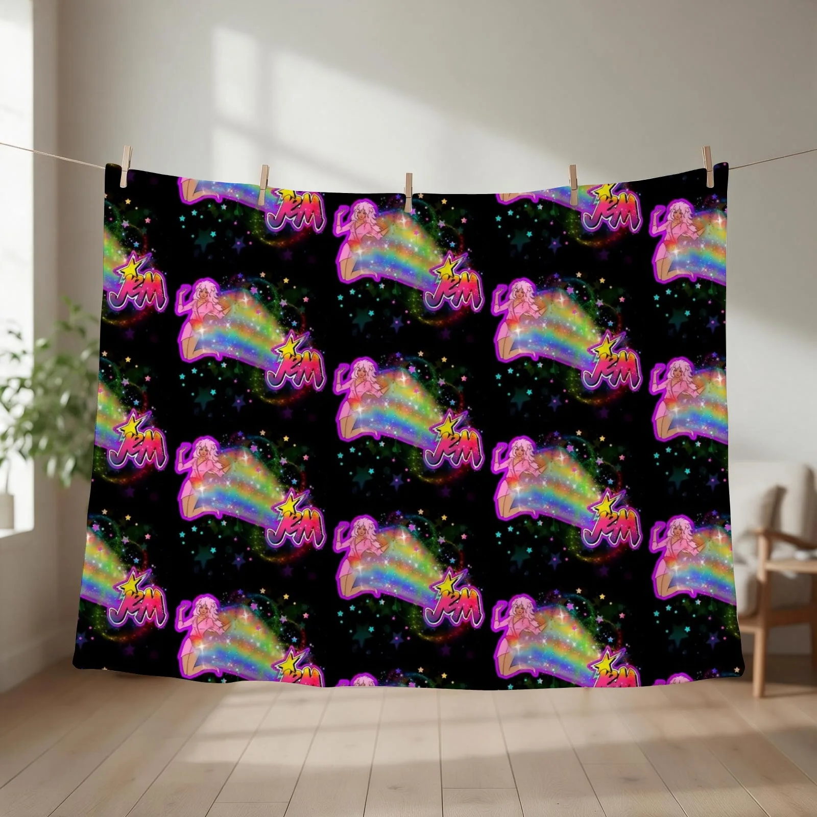 Jem and the holograms rainbow Throw Blanket Decorative Sofa Bed linens Bed covers Baby Blankets