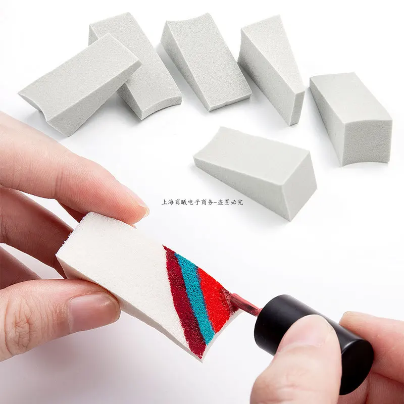 8/16/32 Pcs Soft White Triangle Nail Art Transfer Sponge Gradient Coloring Stamper Painting Image Stamp Foam Polish Gel UV Tool