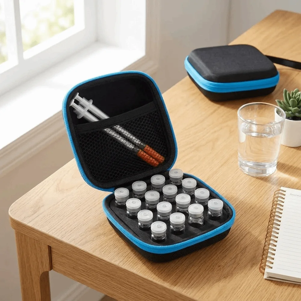 Durable 3ML Insulin Vial Storage Case 16 Slots Waterproof Insulin Vial Protector Dust-proof EVA Insulin Organizer Diabetes Care