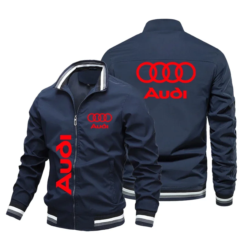 

2026 new fashionable men's jacket Audi car logo motorcycle jacket racing suit men's Audi clothing bicycle racing suit