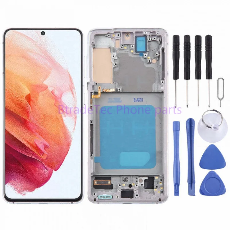 Samsung Galaxy S21 5G SM-G991 OLED LCD screen digitizer with frame