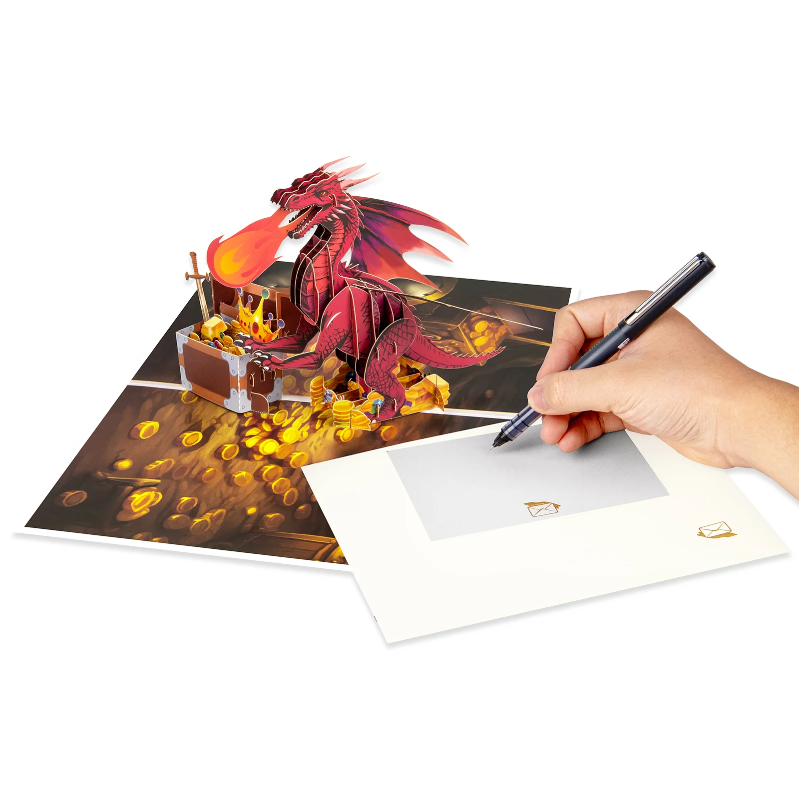 Картина 6: Charizard 3D всплывающая открытка с приветствием дракона, открытка на день рождения для детей, интерактивный складной дизайн, тематический подарок на день рождения в стиле аниме