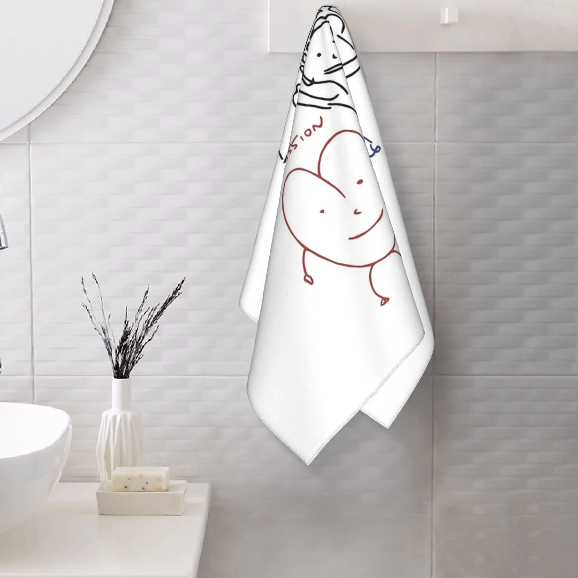 Custom Arteta's Passion, Clarity and Energy Whiteboard Drawing Soft Face Towel Quick Dry Pool Bath Cotton Towels Breathable