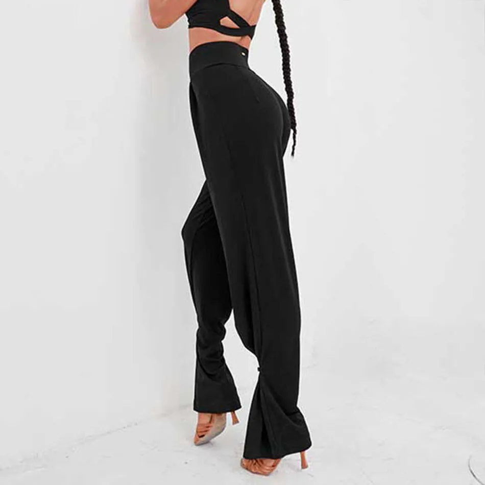 2022 NY22 2138 High Waist Design Spring Latin Dance Dress Women Latin Pants Waltz Tango Ballroom Dancing Trousers Dance Costume