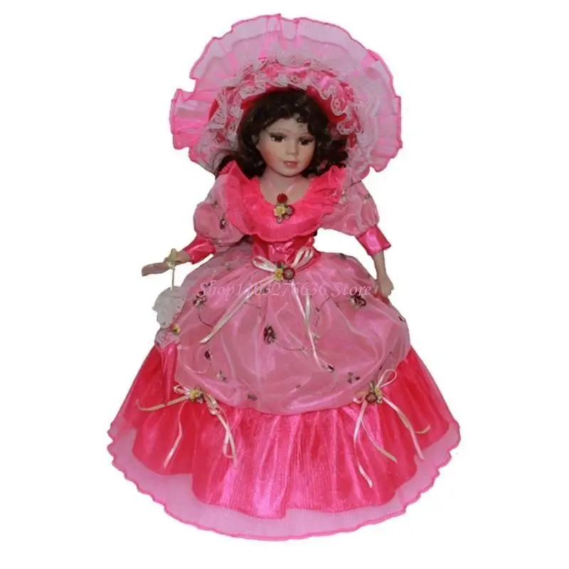 R6FD 16INCH VICTORIAN PORCELAIN DOLL DOLL ตุ๊กตาหญิงสำหรับห้องพักของขวัญที่ดีสำหรับเด็ก ๆ