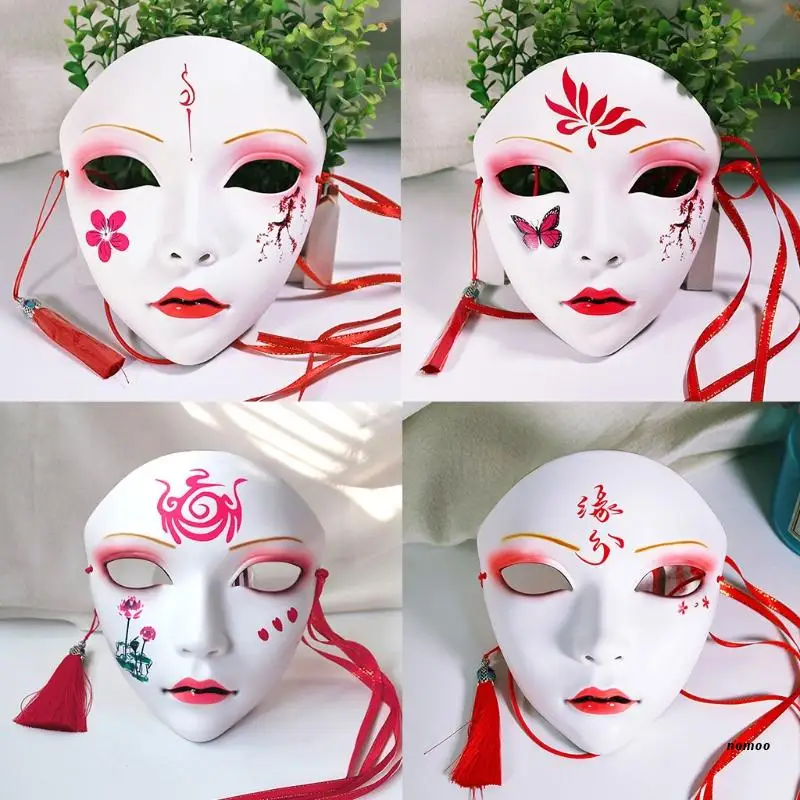 Beauty Mask Female Mask Hand Painted Halloween White Party Masks Costume Adult