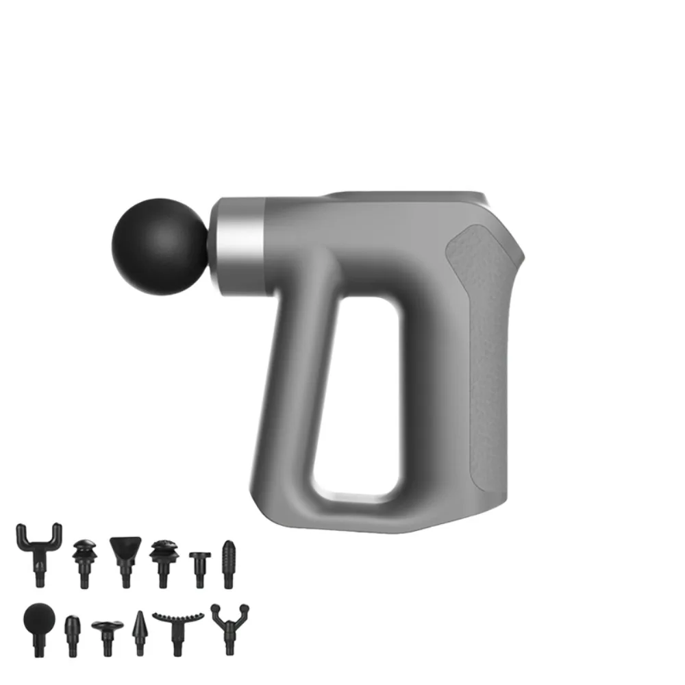 

Высокочастотный электрический массажер для мышц, ручной регулируемый массажер для глубоких тканей тела, низкий уровень шума, с 12 сменными головками