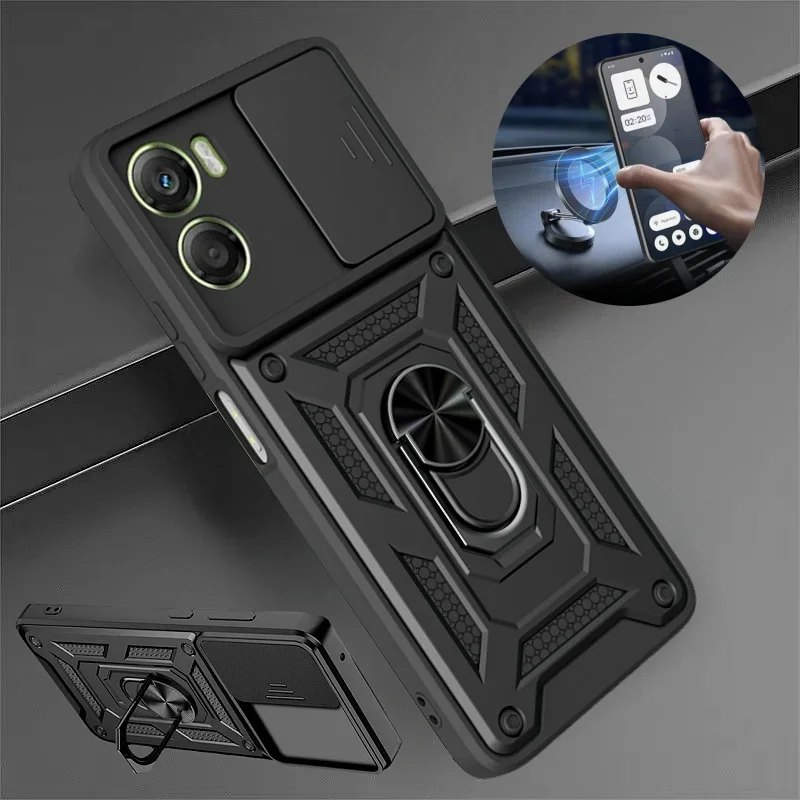 Funda para Motorola G06 4G, funda protectora con deslizador para la lente, funda para teléfono Moto G06 G 06 MotoG06 4G, soporte magnético para coche con anillo.