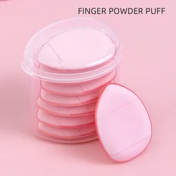 7pcs mini finger powder puff with storage box, a makeup tool for concealer and liquid foundation