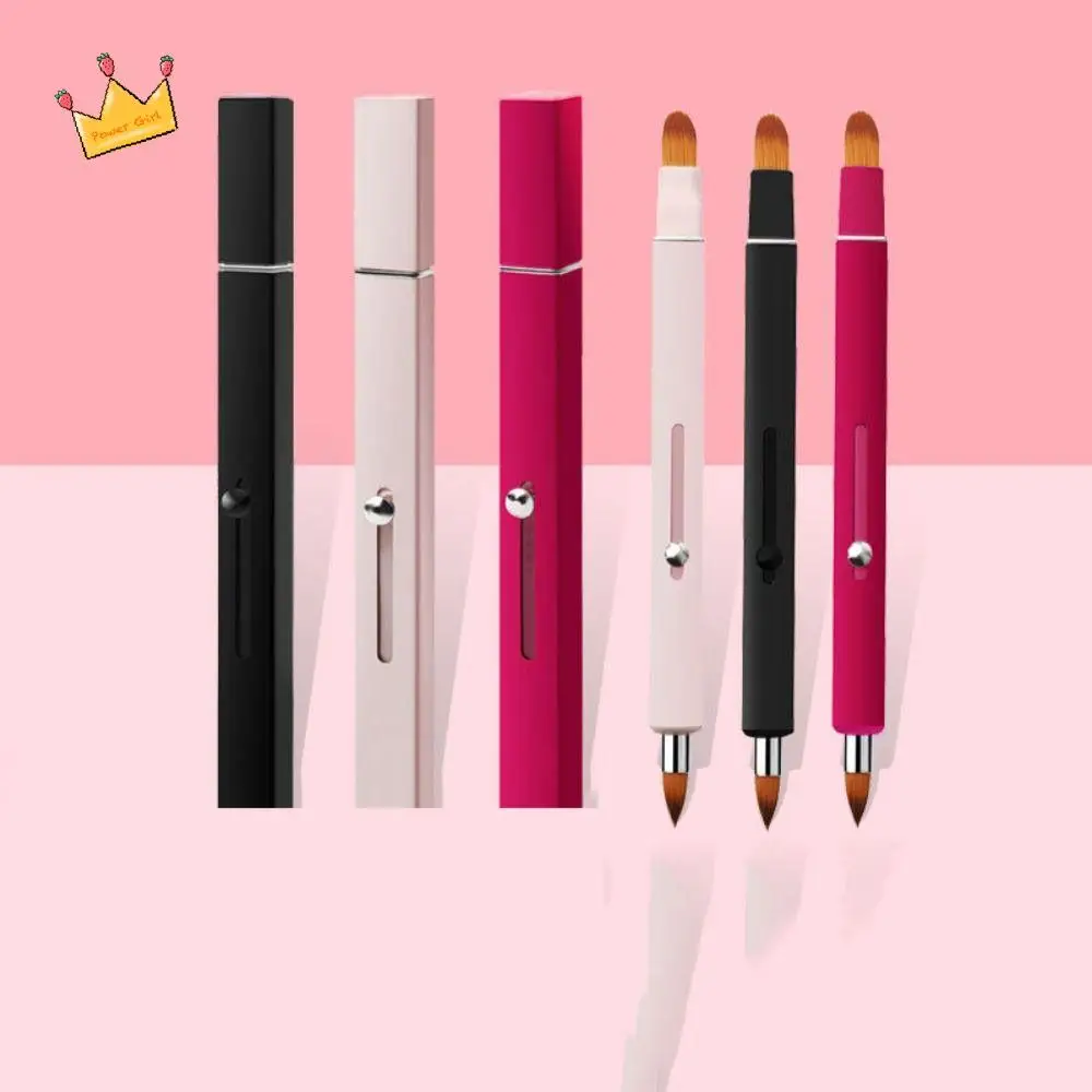 

Aluminium Tube Retractable Lip/brow Brush Telescopic Golden&Black&Red&Pink Lip Gloss Brush with Protect Cap Makeup Brush