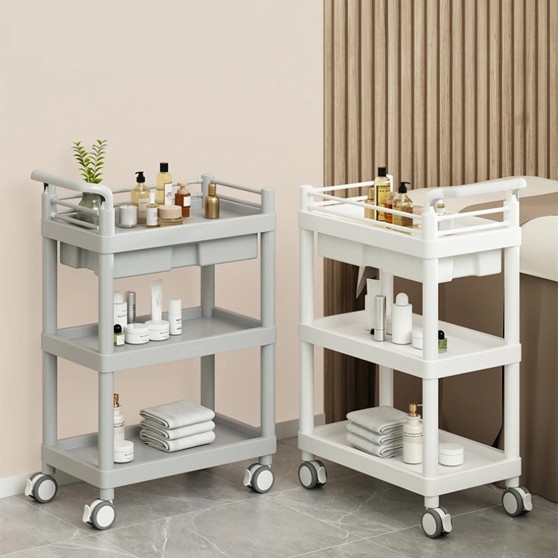 Aesthetic Beauty Salon Trolley Rolling Simplicity Cosmetic Helper Tool Cart Manicure Organizer Carrito Con Ruedas Furniture HD