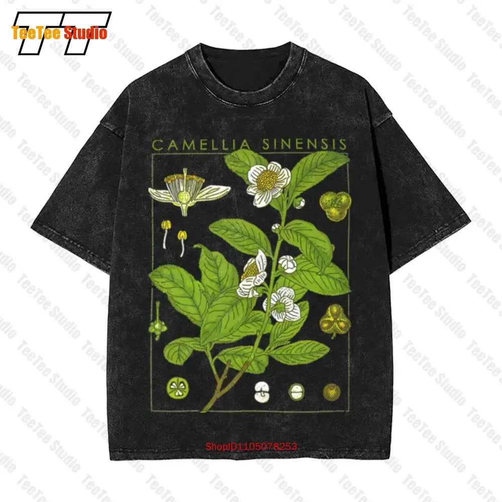 Tea Botanical Garden Plant Art Botany Bloom Fruit Flower Grow Chai Vintage Oversized T-Shirt 3R04
