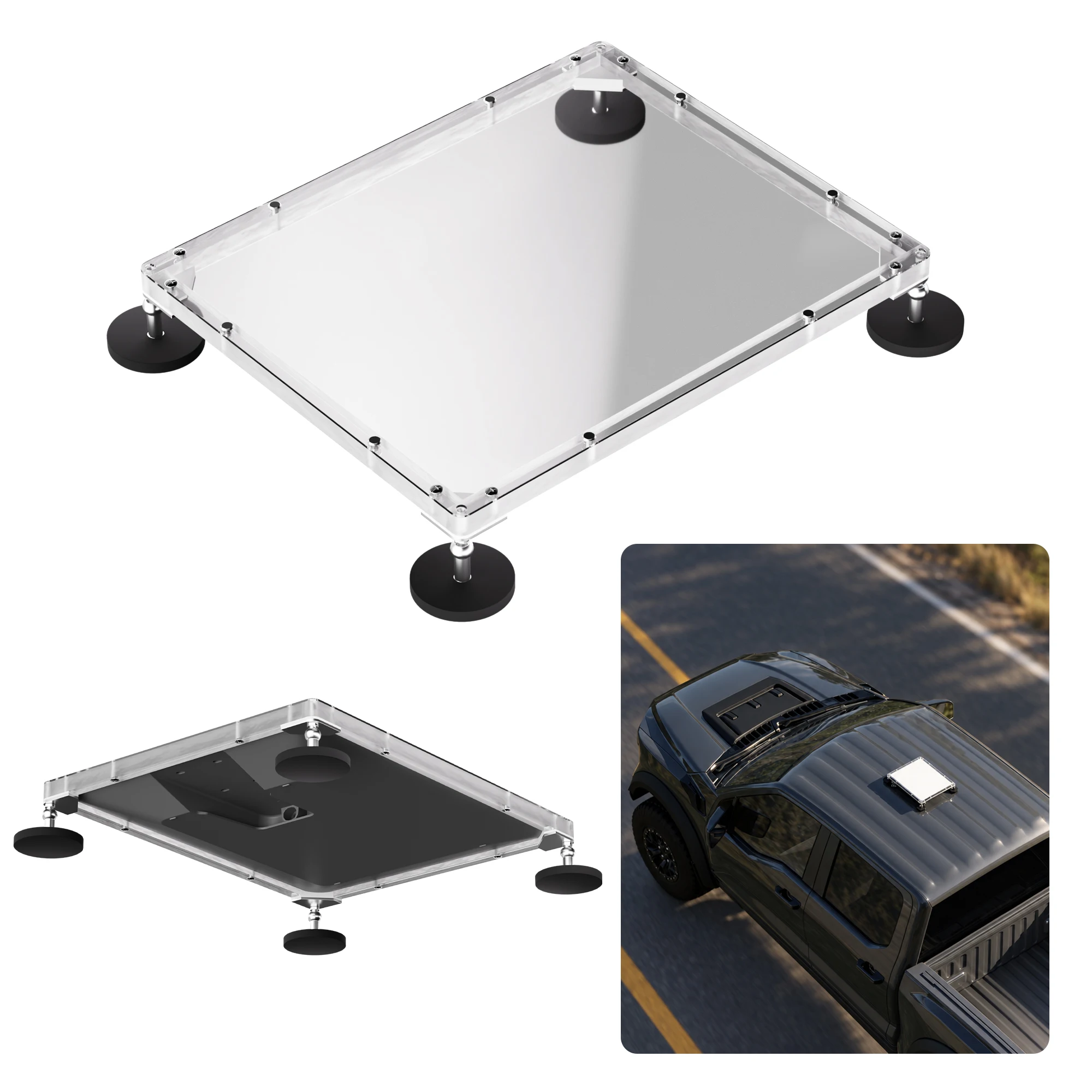 Heavy-Duty Magnet Base Magnetic Car Roof Mount with PC Cover for Starlink V5 / Gen5 Ideal Accessories for RV Truck Boat & Yacht