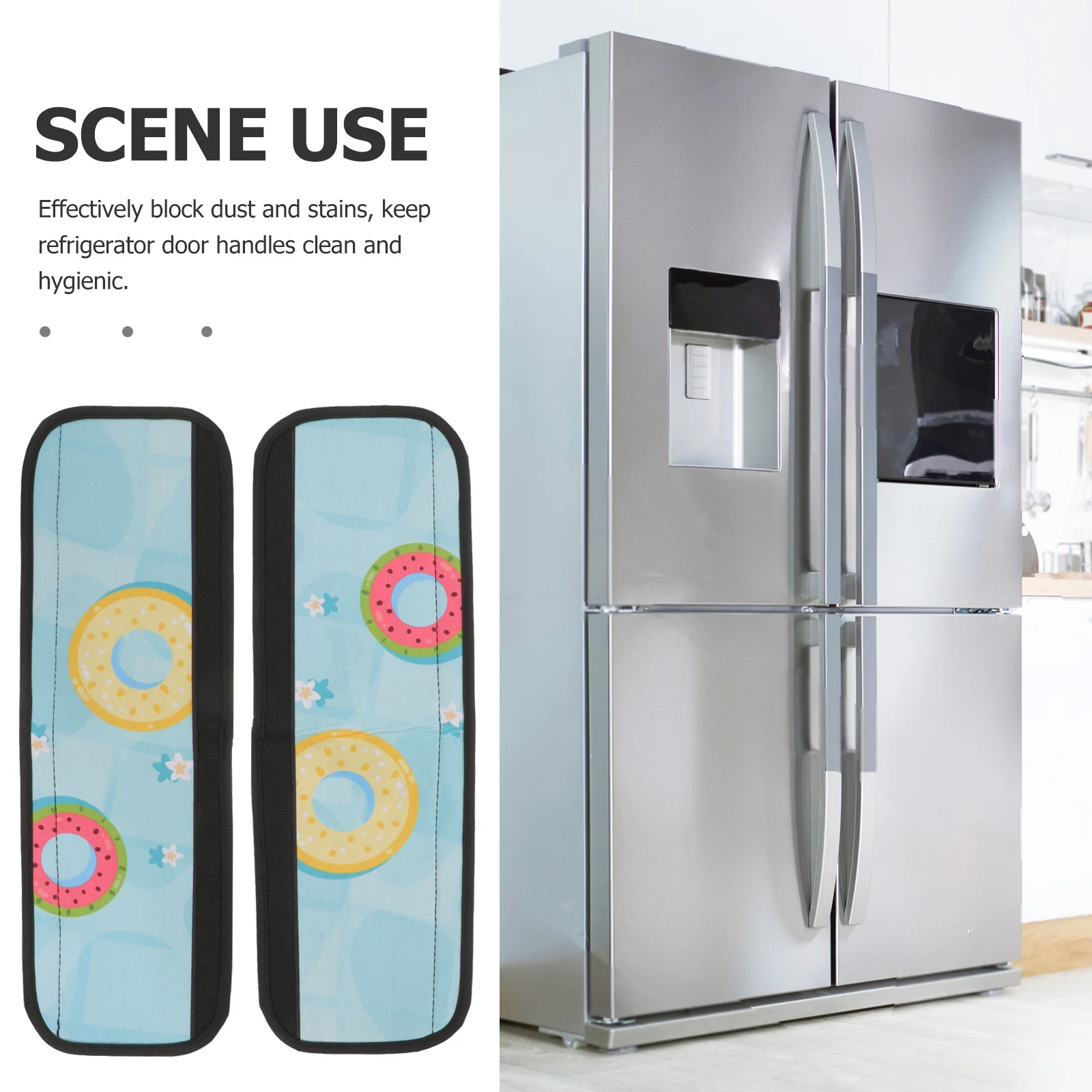 

2Pcs Decorative Fridge Handle Covers Reusable Washable Refrigerator Door Handle Protectors for Kitchen Appliances Oil Stain