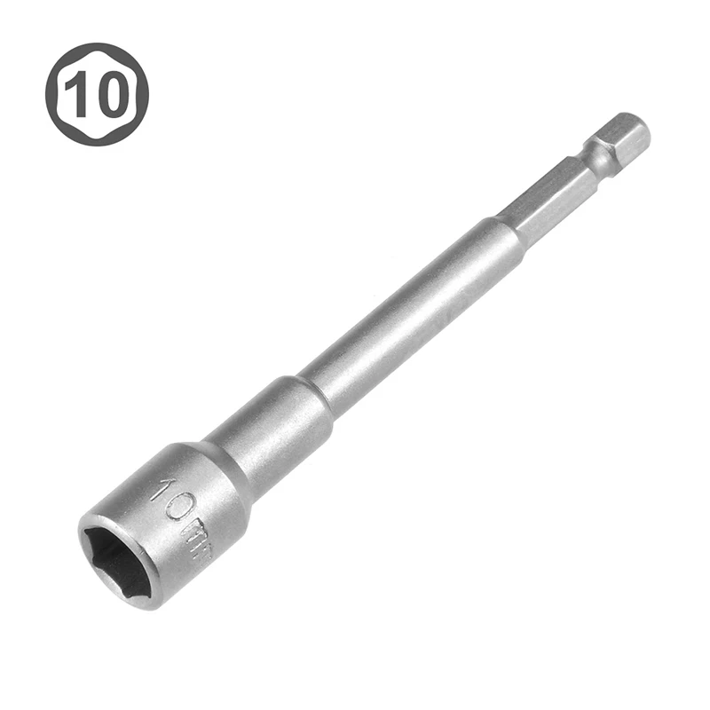 Imagem -04 - Hex Soquetes Não Magnético Hex Haste Porca Soquetes Motorista Porca Mudança Rápida Chave de Fenda Kit 100 mm Comprimento Peças 10 mm