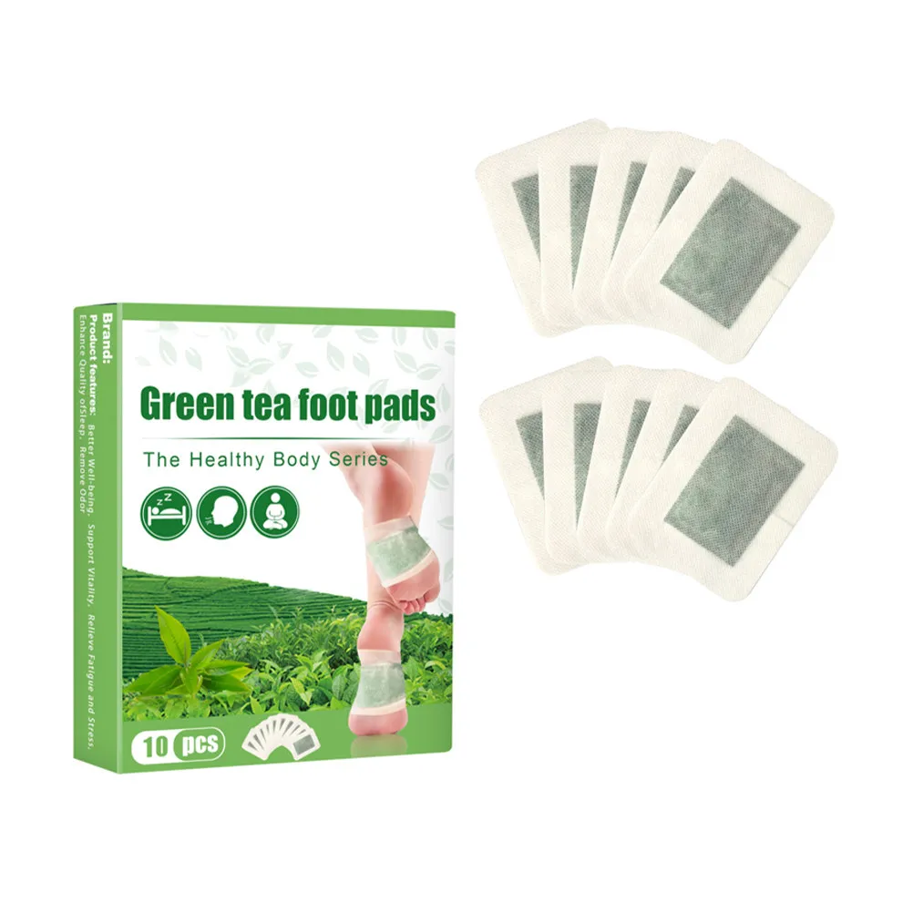 

10Pcs Foot Patches Green Tea Detox Natural Organic Sleeping Foot Sticker for Stress Relief and Better Sleep Body Care Patch