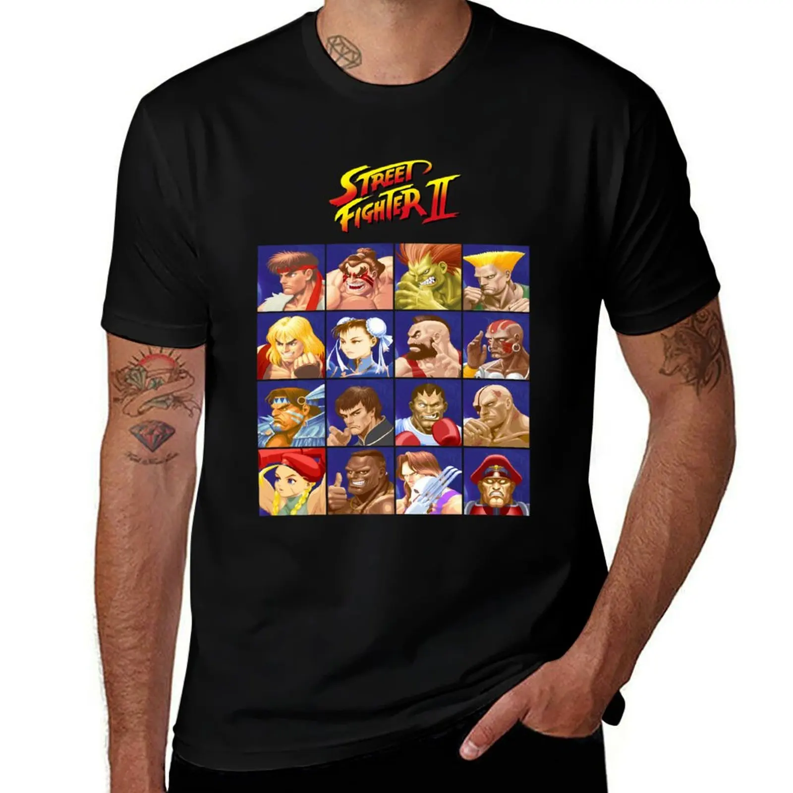 Street Fighter Ii Select Character T-Shirt Novelty Print Casual Tee Shirt T-Shirt