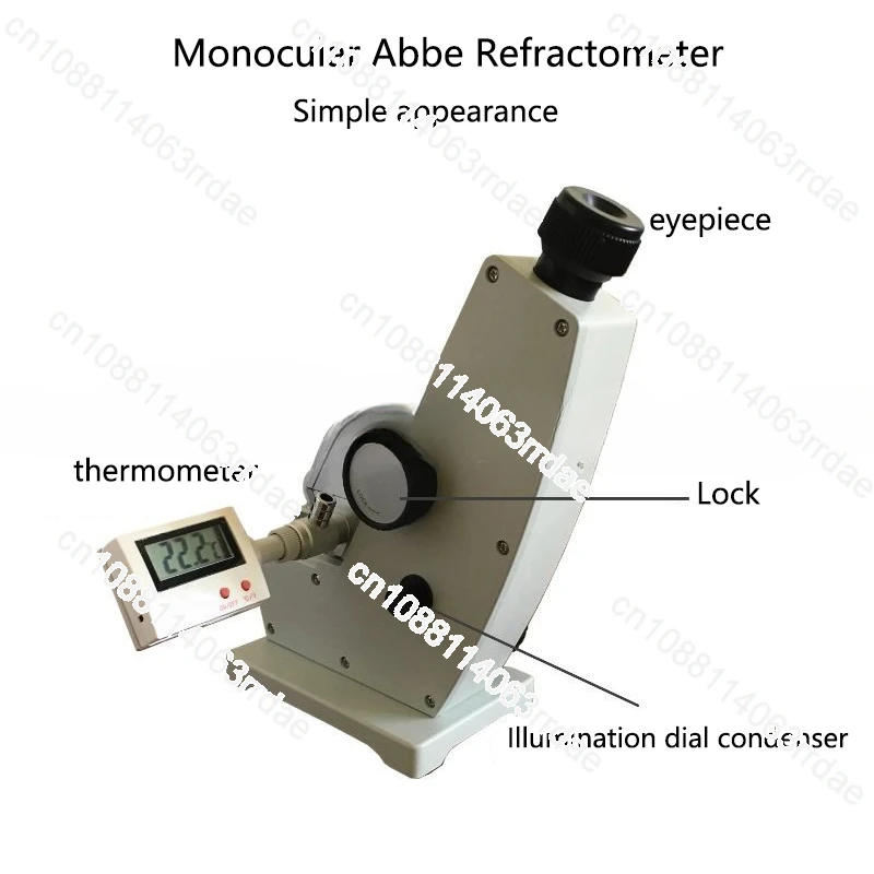 Abbe Refractometer 2WAJ Monochromatic Refractometer Digital Brix Refractometer Laboratory Optical Equipment 1pc