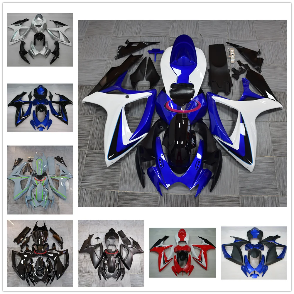 Motorcycle Bright Blue Red Black Prints Full Fairing Kit Bodywork Cowling For GSXR600 GSXR750 GSXR 600 750 GSX R K6 2006 2007