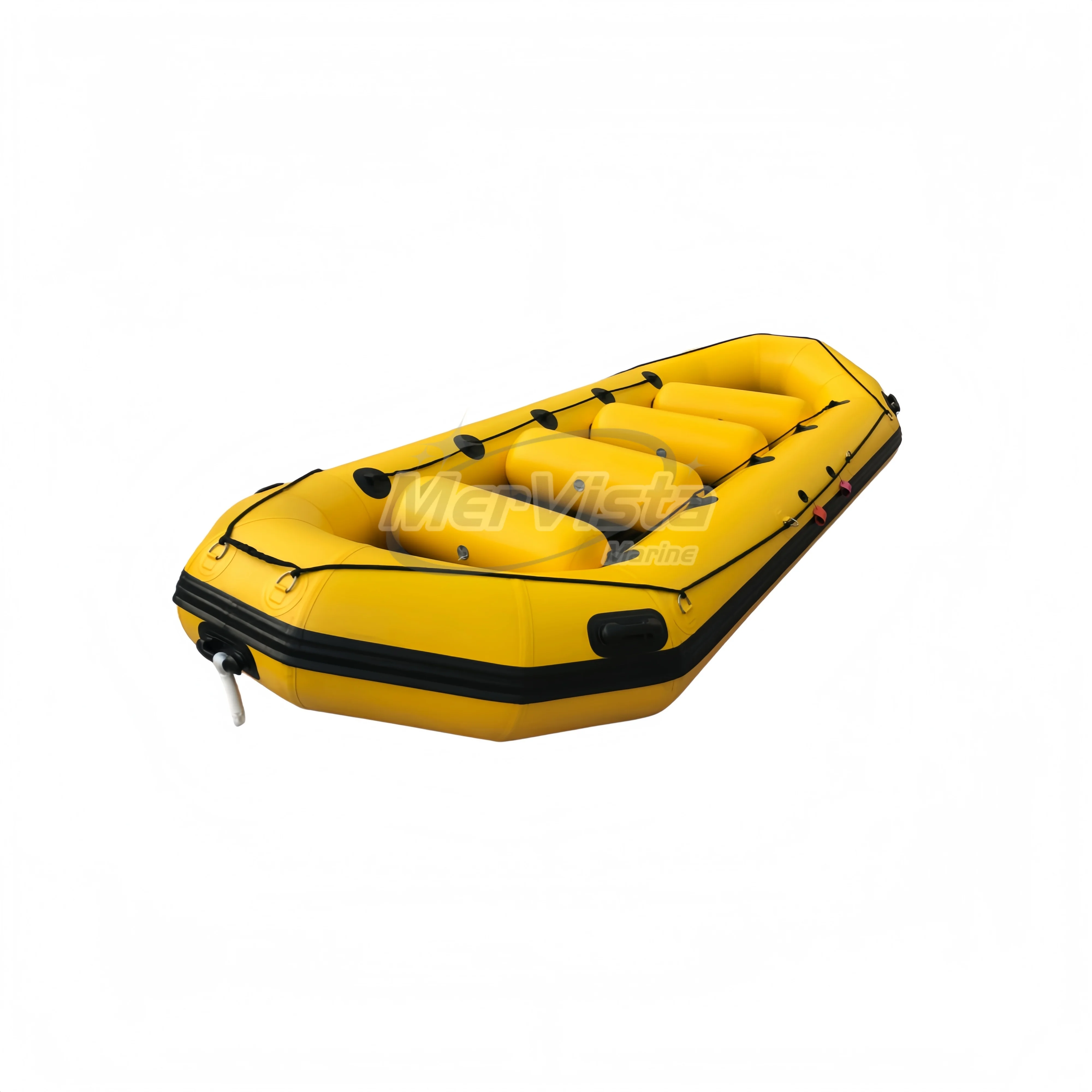 High Quality 480cm Self-Bailing Yellow Rafting Boat 0.9/1.2mm PVC Inflatable For Drifting With Paddles