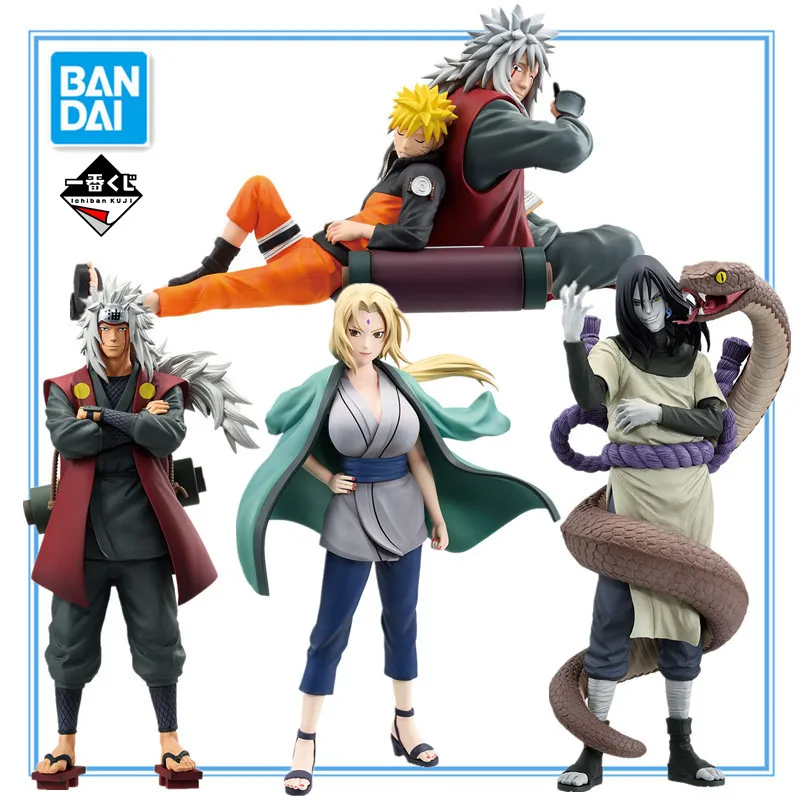 In Stock BANDAI NARUTO Ichiban KUJI Jiraiya Orochimaru Tsunade PVC Anime Action Figures Model Toys Gifts