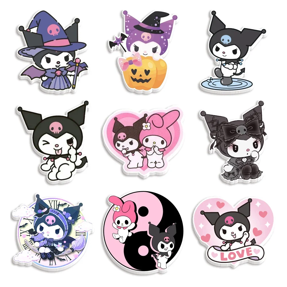 Sanrio Japan Cartoon Kuromi Flat Resin Planar Resin DIY Earrings Home Phone Case Bag Accessories 30 Pieces/Lot