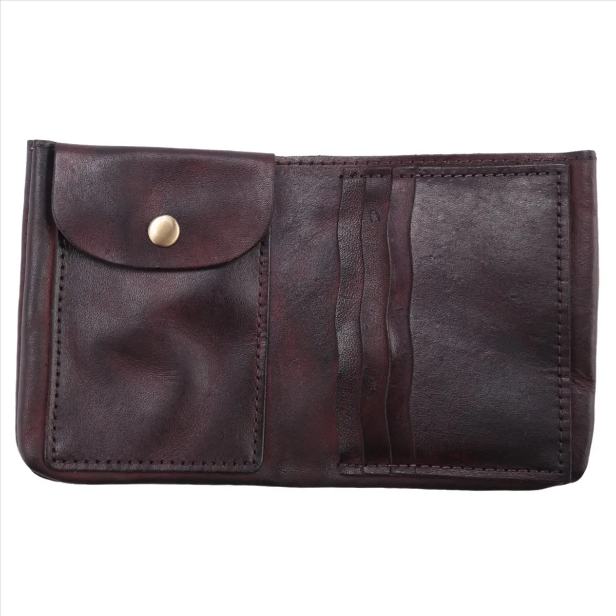 [Trending Offer] Wrinkle Wallet,Vintage Handmade Cow Leather Card Holder for Men, Leather Bifold Money Clips,Coffee