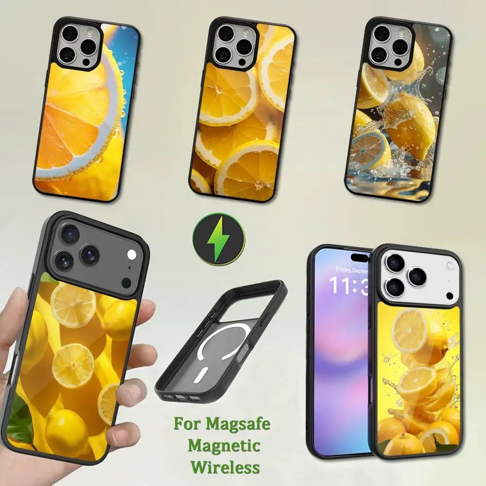 

Yellow Art Fruit Lemon Phone Case For iPhone 13,12,11,16,15,17,14,Pro,Max,Plus,Mini,Magsafe,Magnetic Wireless Charging