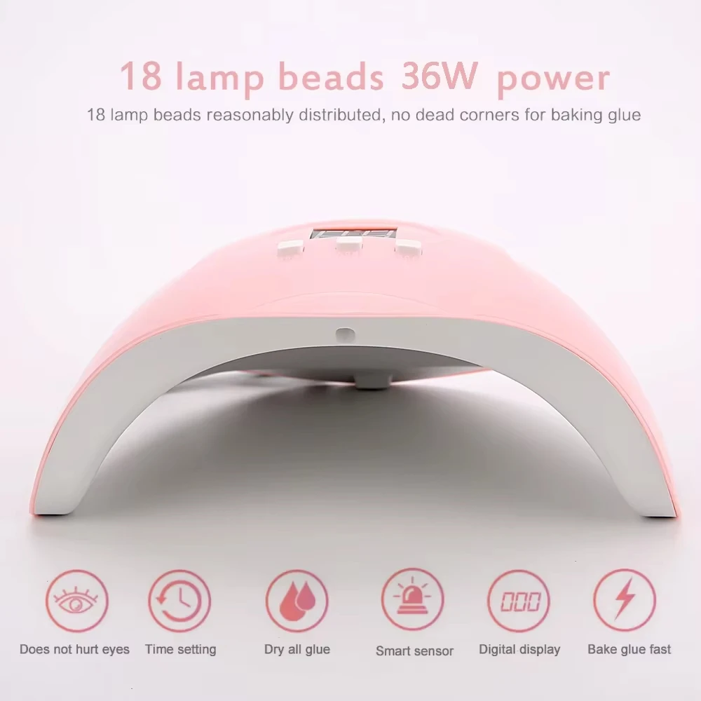Suszarka do paznokci 54W 18 LED Lampa UV do manicure Profesjonalne narzędzia do paznokci Maszyna UV Materiał do paznokci Suszenie na gorąco Lampy